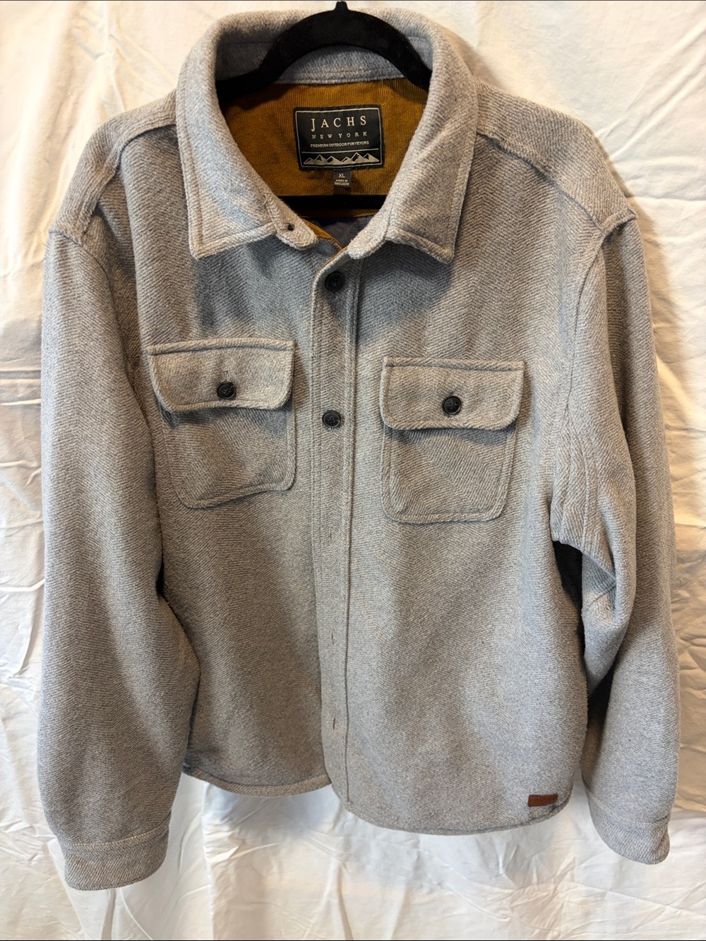 Jachs Light Gray Button-Up Shirt Jacket